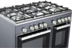 KENWOOD CK406SL 90 cm Dual Fuel Range Cooker - Slate Grey and Chrome - Image 2
