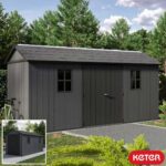 Keter Newton Plus 15ft 6  x 7ft 5  (4.7 x 2.3m) Storage Shed in 2 Configurations