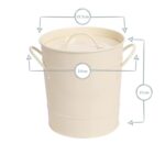 Kitchen Compost Bin Bucket Steel Waste Pail with Lid Plastic Inner - Grey - Image 3