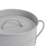 Kitchen Compost Bin Bucket Steel Waste Pail with Lid Plastic Inner - Grey - Image 5