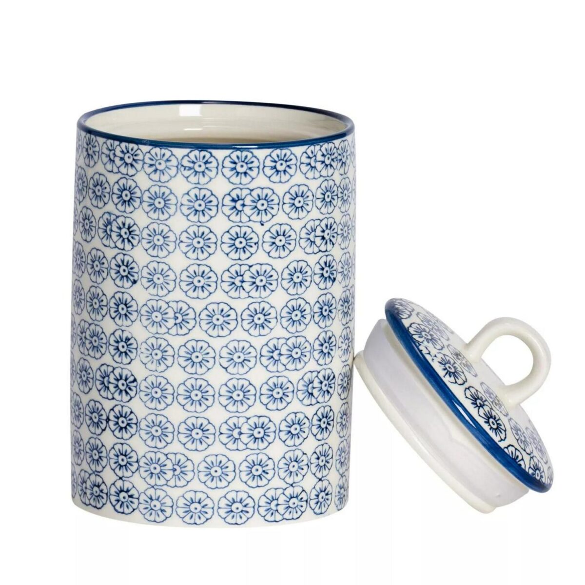 Kitchen Utensil Holder Pot Porcelain Kitchen Storage Blue Flower Design - Image 1