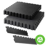 Klikflor RX500 7mm Recycled Garage Floor Bundle (495 x 495 x 7mm) - 52 Tiles and 5 Ramps in Black and Graphite 13m