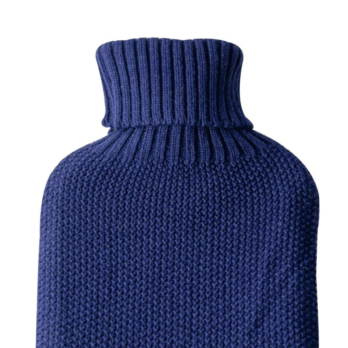 Knitted Hot Water Bottle and Cover Set Heat Aid Therapy with Sleeve 35cm Navy - Image 4