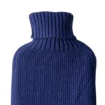 Knitted Hot Water Bottle and Cover Set Heat Aid Therapy with Sleeve 35cm Navy - Image 4