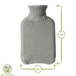 Knitted Hot Water Bottle and Cover Set Heat Aid Therapy with Sleeve 35cm Navy - Image 3