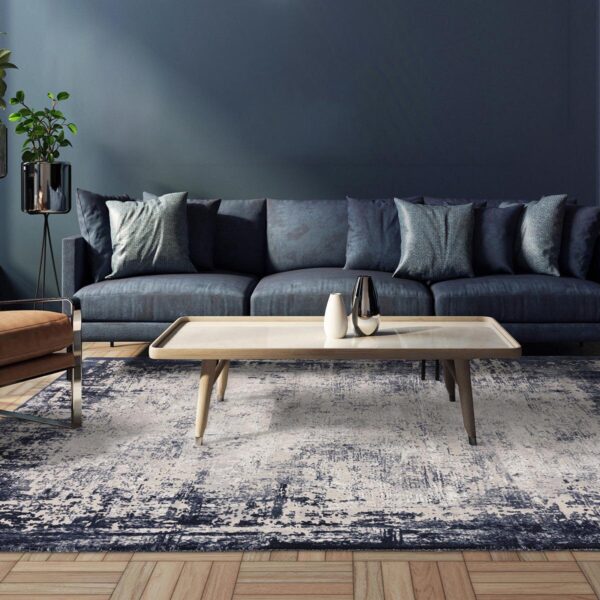 Kuza Border Navy Rug 330ce0a712f1447ef2b265c93c36448c