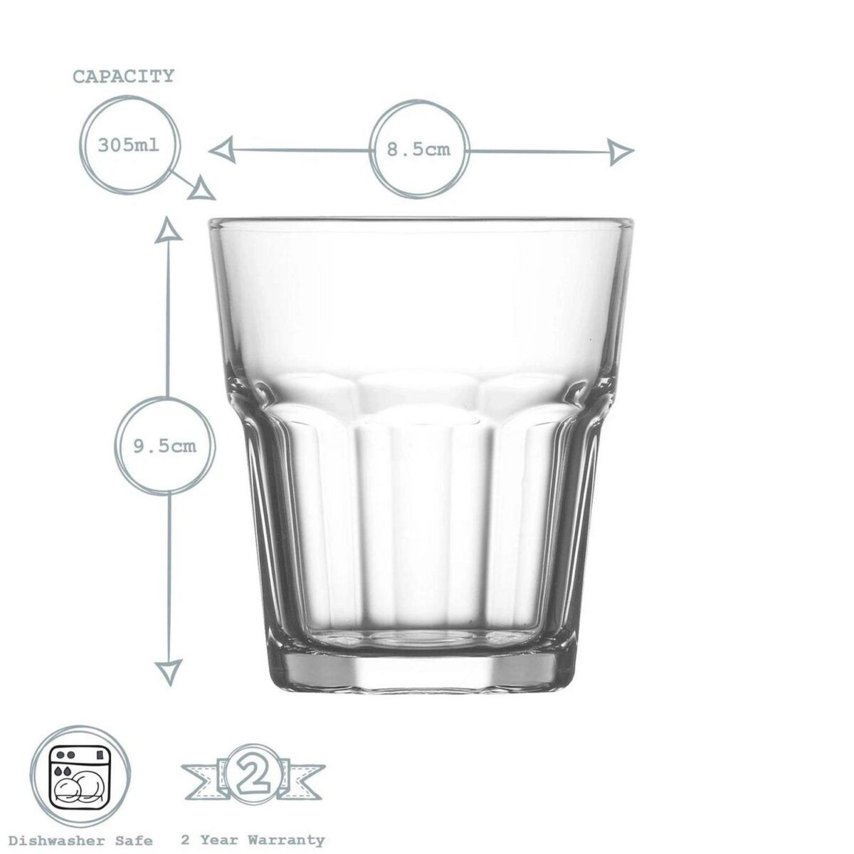 LAV 12 Piece Aras Glassware Set Highball Whisky Water Tumbler Glasses Clear - Image 4
