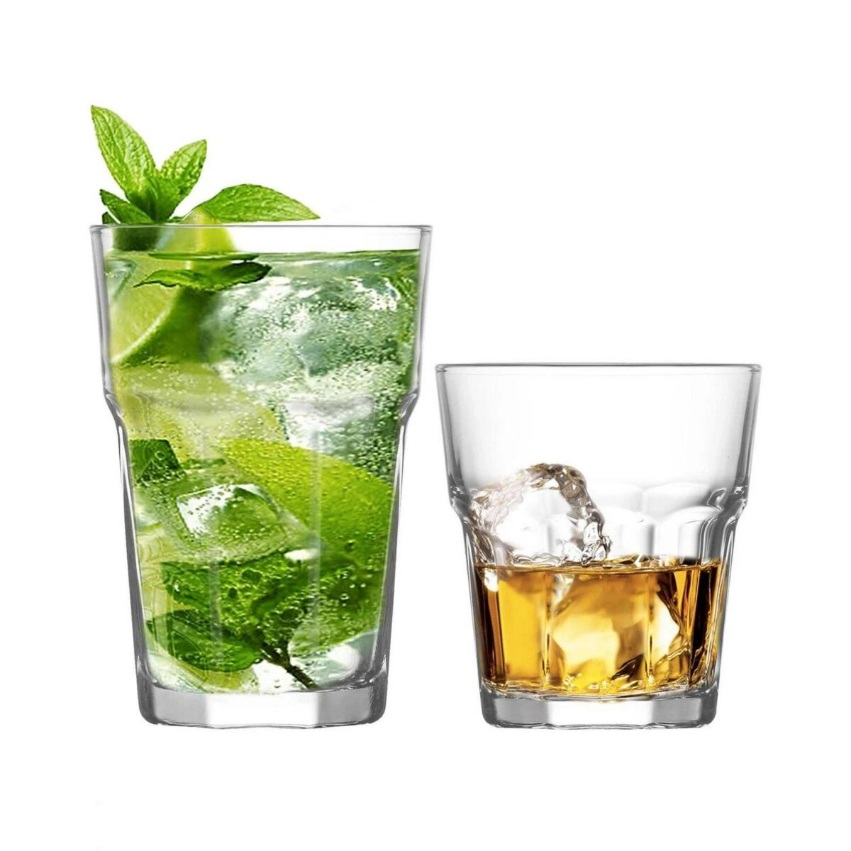 LAV 12 Piece Aras Glassware Set Highball Whisky Water Tumbler Glasses Clear - Image 1