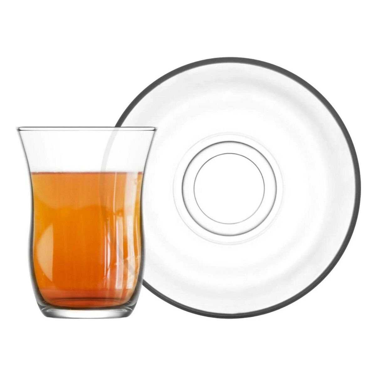 LAV 12 Piece Harman Turkish Tea Glasses and Saucers Set Glass Coffee Teacups 95ml - Image 1