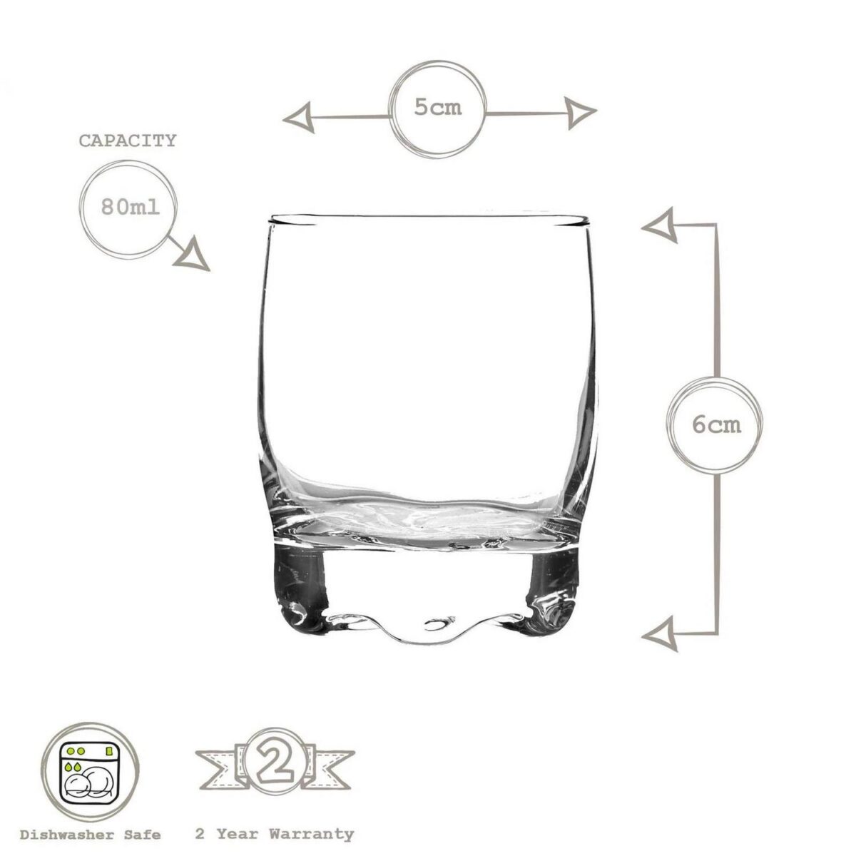 LAV 12x Adora Shot Glasses Contemporary Glass Shooter Tumblers 80ml Clear - Image 3