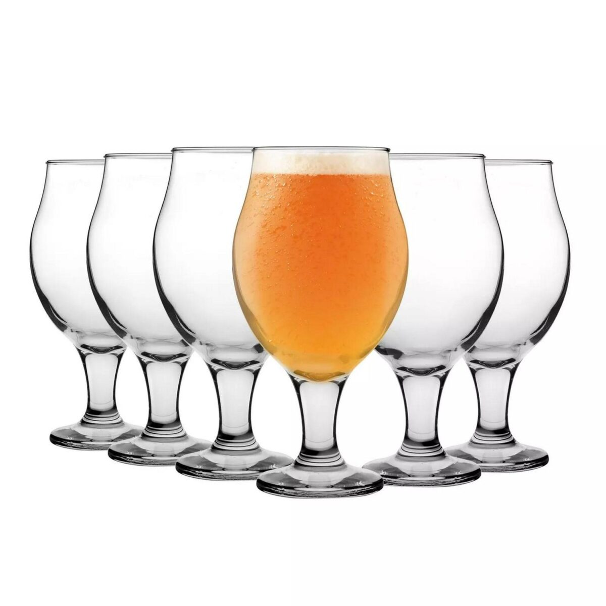 LAV 12x Angelina Tulip Beer Glasses Traditional Craft Ale Goblet with Stem 570ml - Image 1