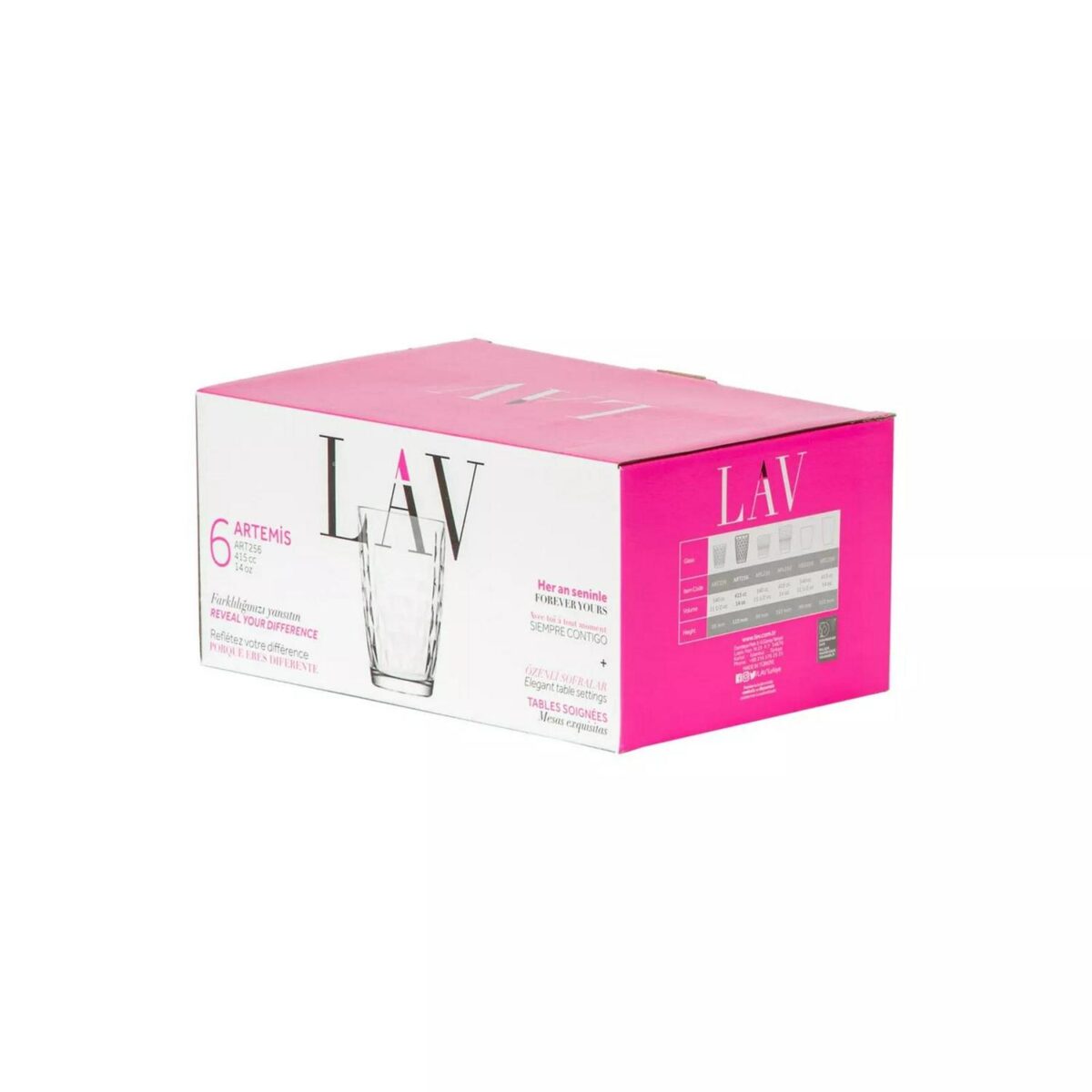 LAV 12x Artemis Highball Glasses Water Juice Cocktail Tumblers 415ml Clear - Image 6