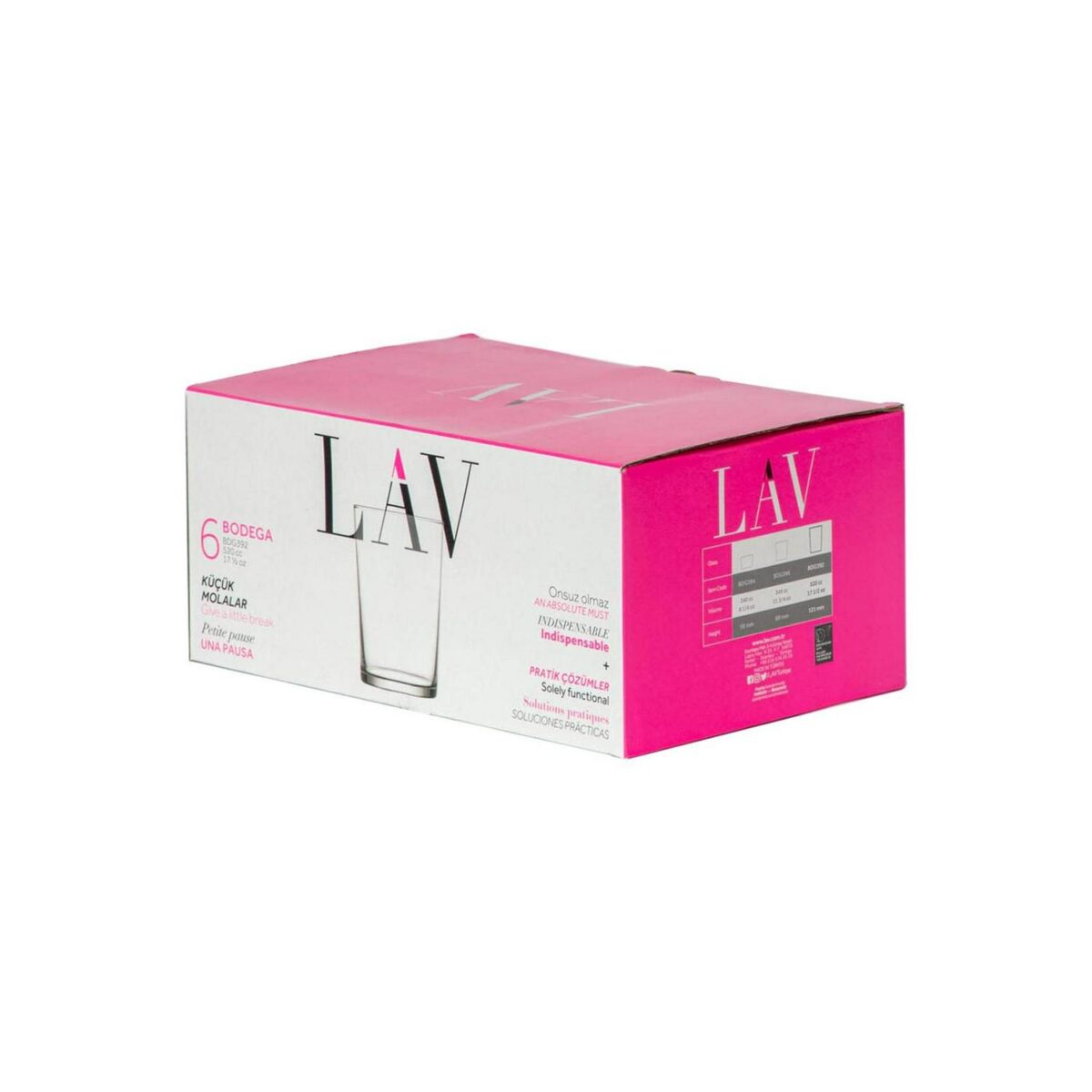 LAV 12x Bodega Highball Glasses Water Juice Cocktail Tumblers 520ml Clear - Image 6