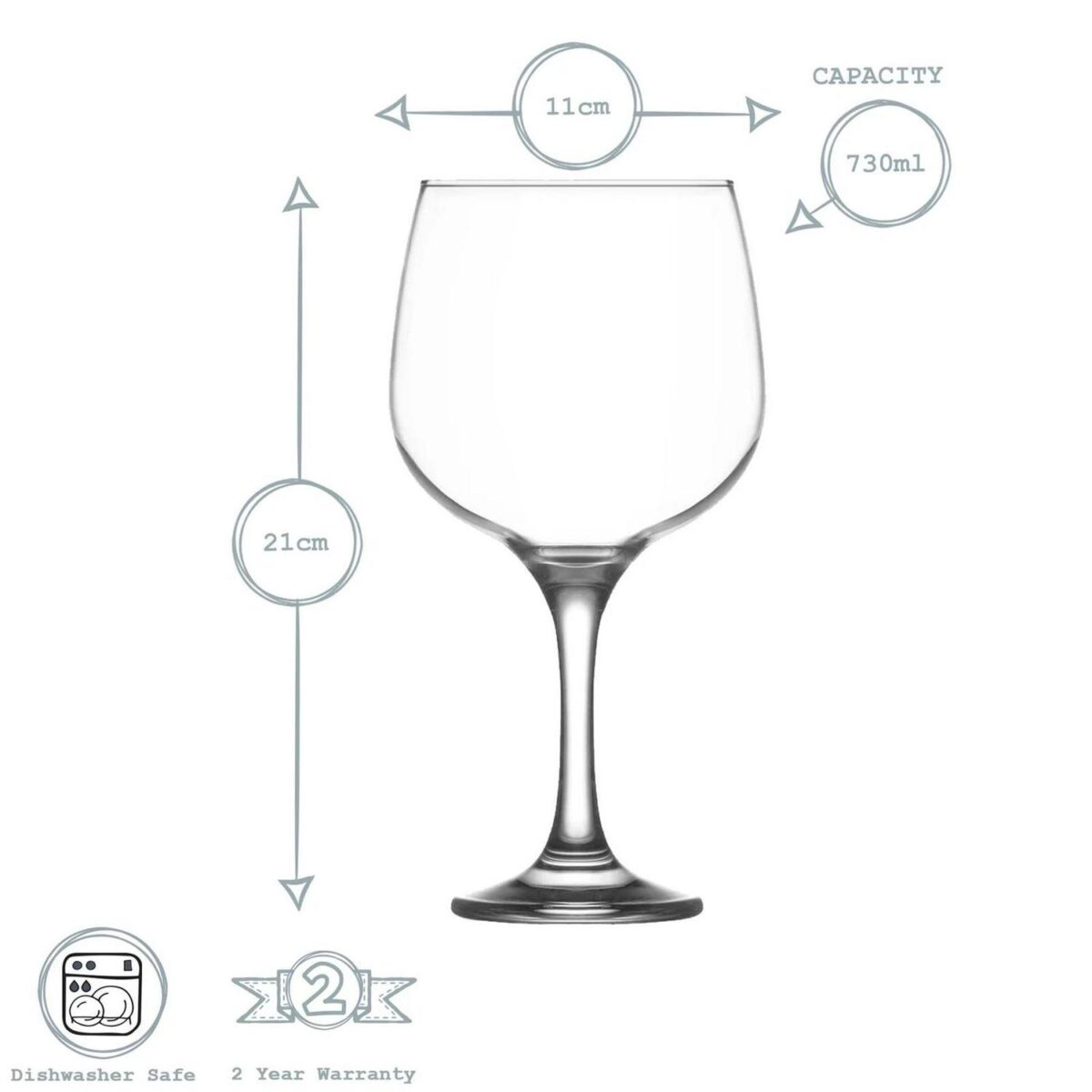 LAV 12x Combinato Gin Glasses Spanish Copa da Balon Cocktail Goblets 730ml - Image 3