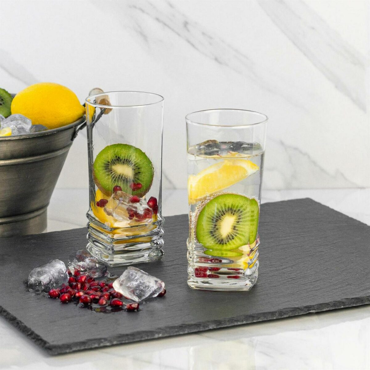 LAV 12x Elegan Highball Glasses Water Juice Cocktail Tumblers 370ml Clear - Image 5