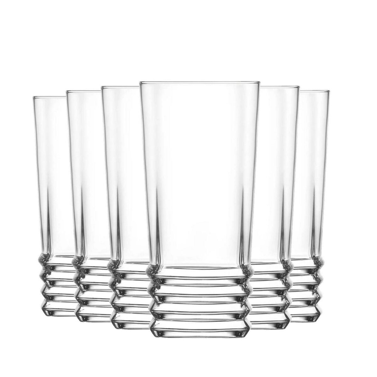 LAV 12x Elegan Highball Glasses Water Juice Cocktail Tumblers 370ml Clear - Image 1
