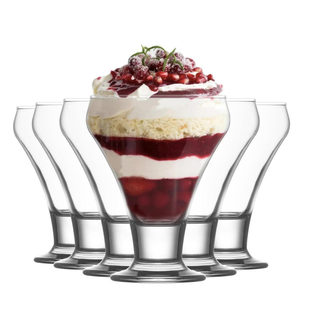 LAV 12x Frosty Ice Cream Bowls Dessert Serving Glasses 9cm Clear - Image 1