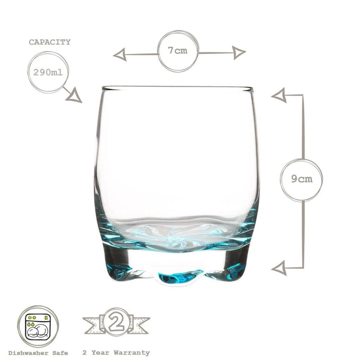 LAV 6x Adora Coloured Water Glasses Whisky Juice Cocktail Tumblers 290ml Multi - Image 3
