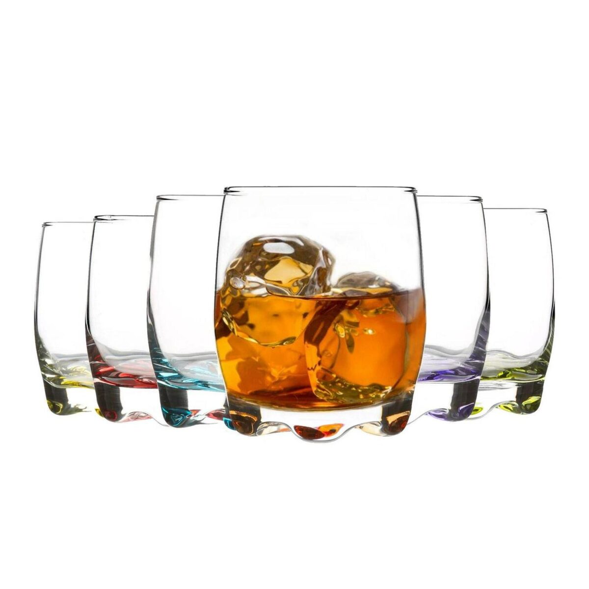 LAV 6x Adora Coloured Water Glasses Whisky Juice Cocktail Tumblers 290ml Multi - Image 1