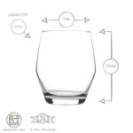 LAV 6x Ella Whisky Glasses Water Juice Cocktail Tumblers 370ml Clear - Image 3