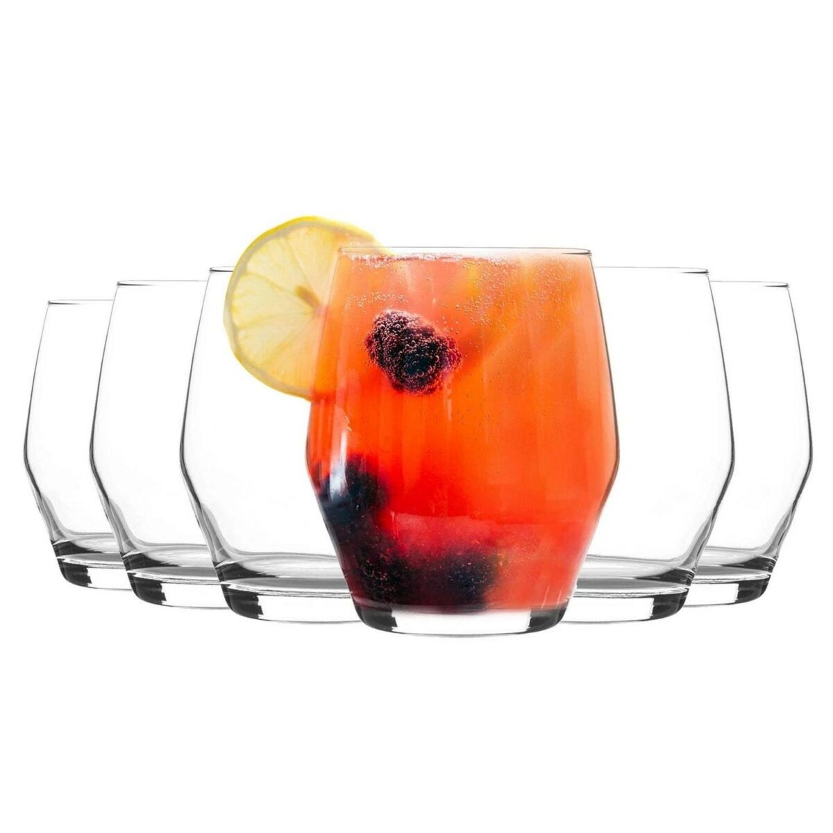 LAV 6x Ella Whisky Glasses Water Juice Cocktail Tumblers 370ml Clear - Image 1