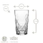 LAV 6x Keops Highball Glasses Water Juice Cocktail Tumblers 460ml Clear - Image 3