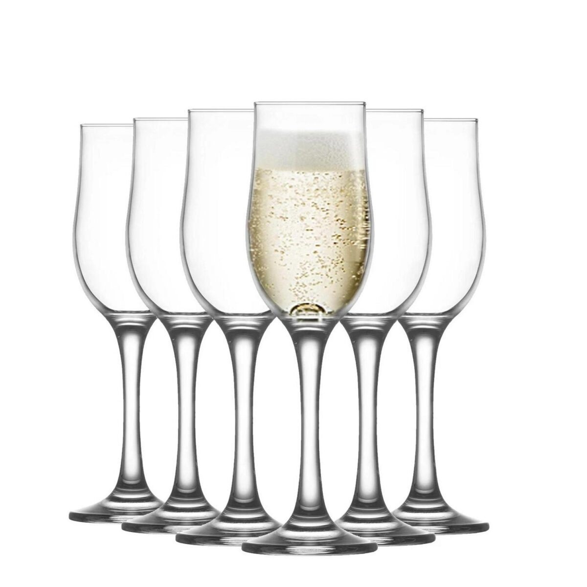 LAV 6x Nevakar Champagne Flutes Vintage Prosecco Sparkling Wine Glasses 195ml - Image 1