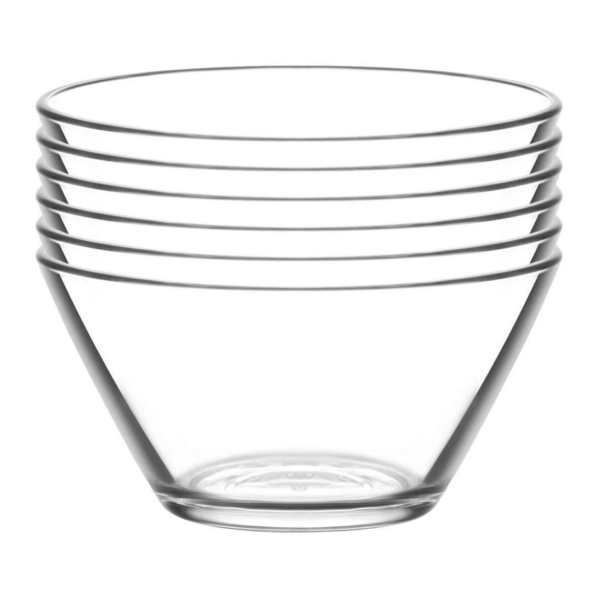 LAV 6x Vega Glass Serving Bowls Kitchen Mixing Dishes 12cm Clear - Image 1
