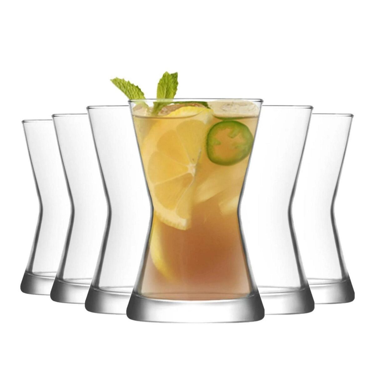 LAV Derin Turkish Tea Glasses Heat Resistant Glass Coffee Teacups 140ml - Image 1