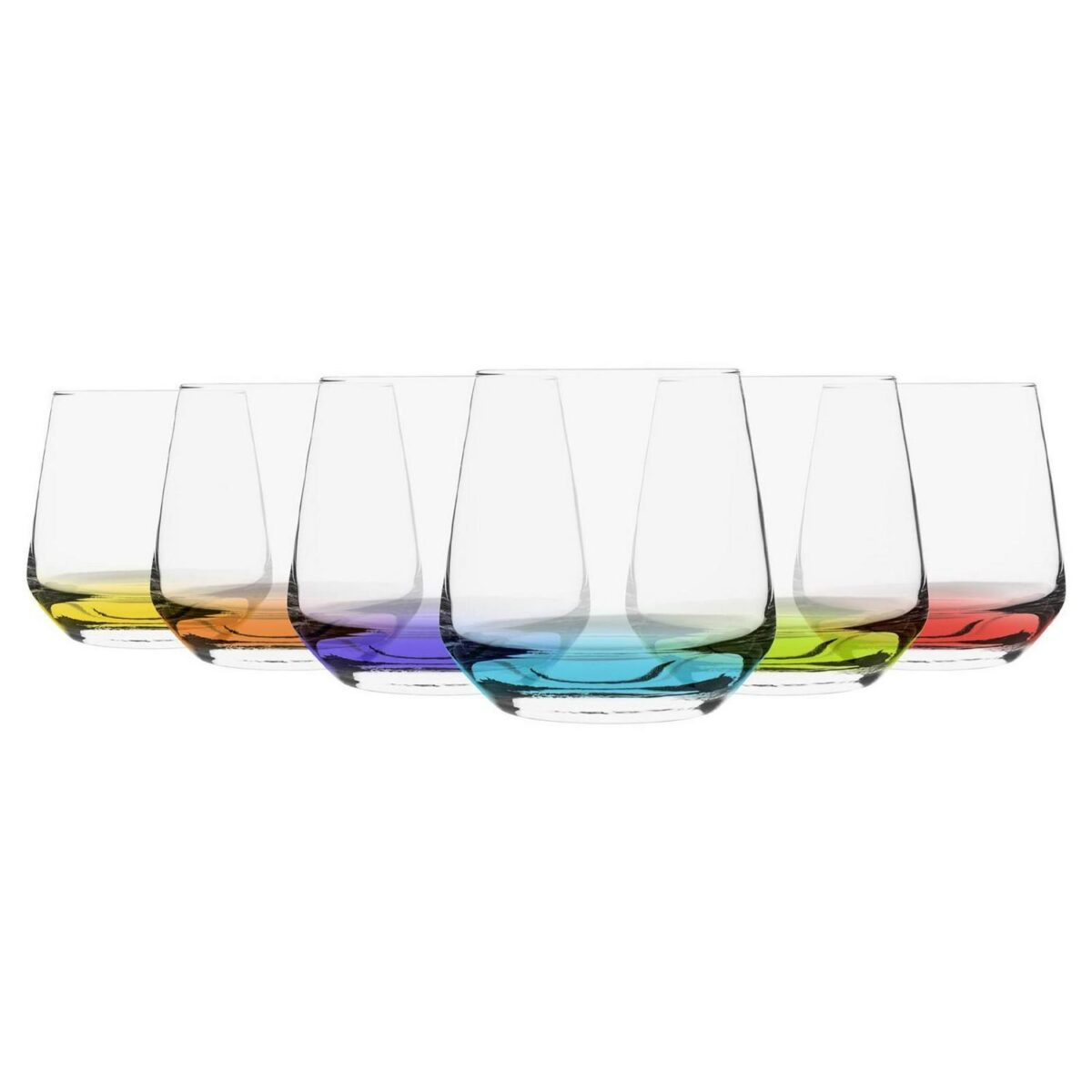 LAV Lal Glassware Set Coloured Base Highball Glasses Drinking Tumblers - Image 1