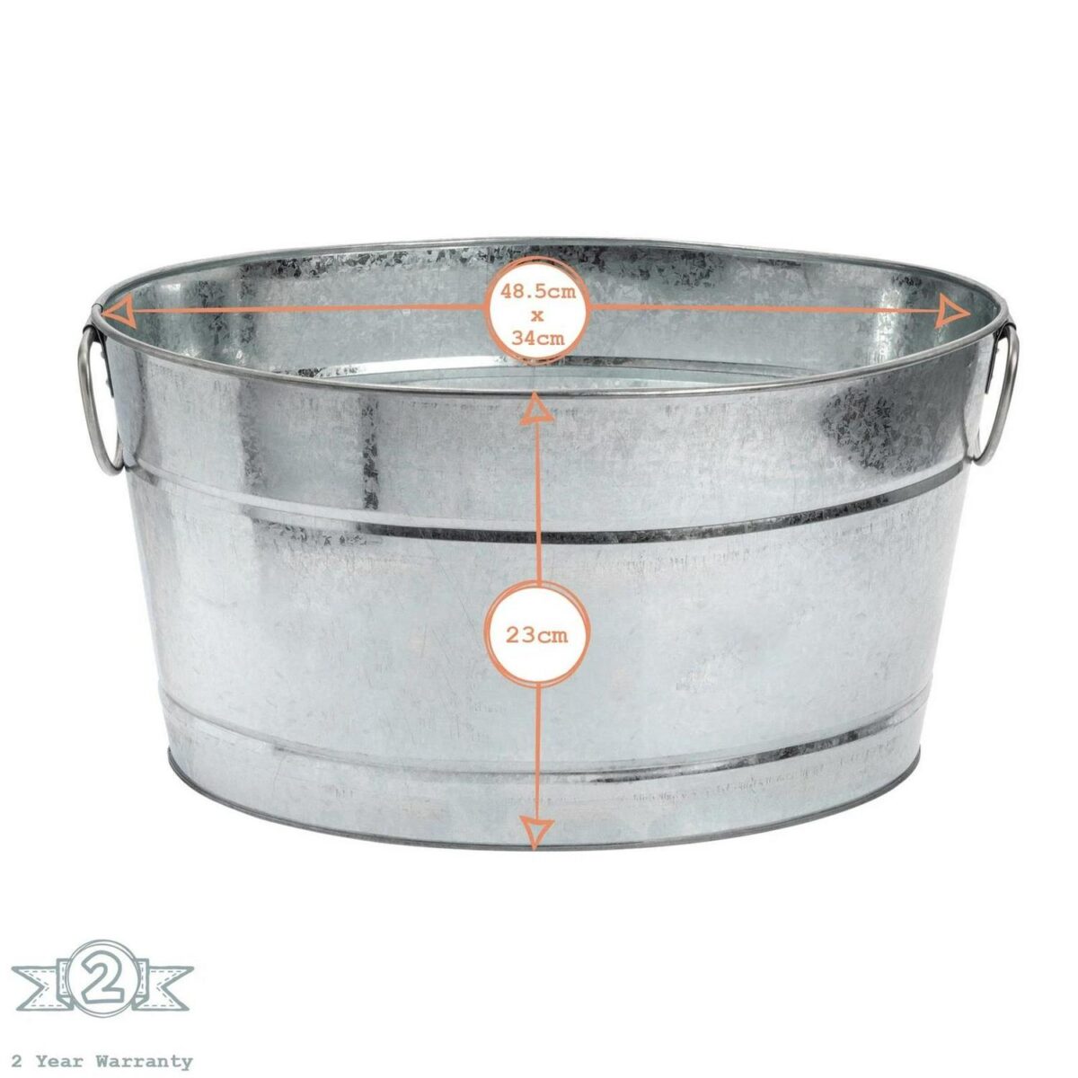 Large Drinks Bucket Beer Wine Ice Party Cooler Vintage Metal Handles Silver - Image 3