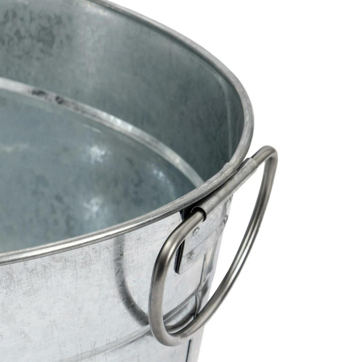 Large Drinks Bucket Beer Wine Ice Party Cooler Vintage Metal Handles Silver - Image 4