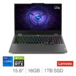 Lenovo LOQ 15IAX9, Intel Core i7, 16GB RAM, 1TB SSD, NVIDIA GeForce RTX 4060, 15.6 Inch Gaming Laptop, 83DV00QPUK