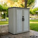 Lifetime 4ft 8 x 3ft 2 (1.47 x 0.97m) Rough Cut Vertical 2,060 Litre Storage Shed with Shelves - Model 60375U