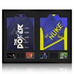 Luke Littler and Phil Taylor Signed Framed Shirt, including 2 Photos
