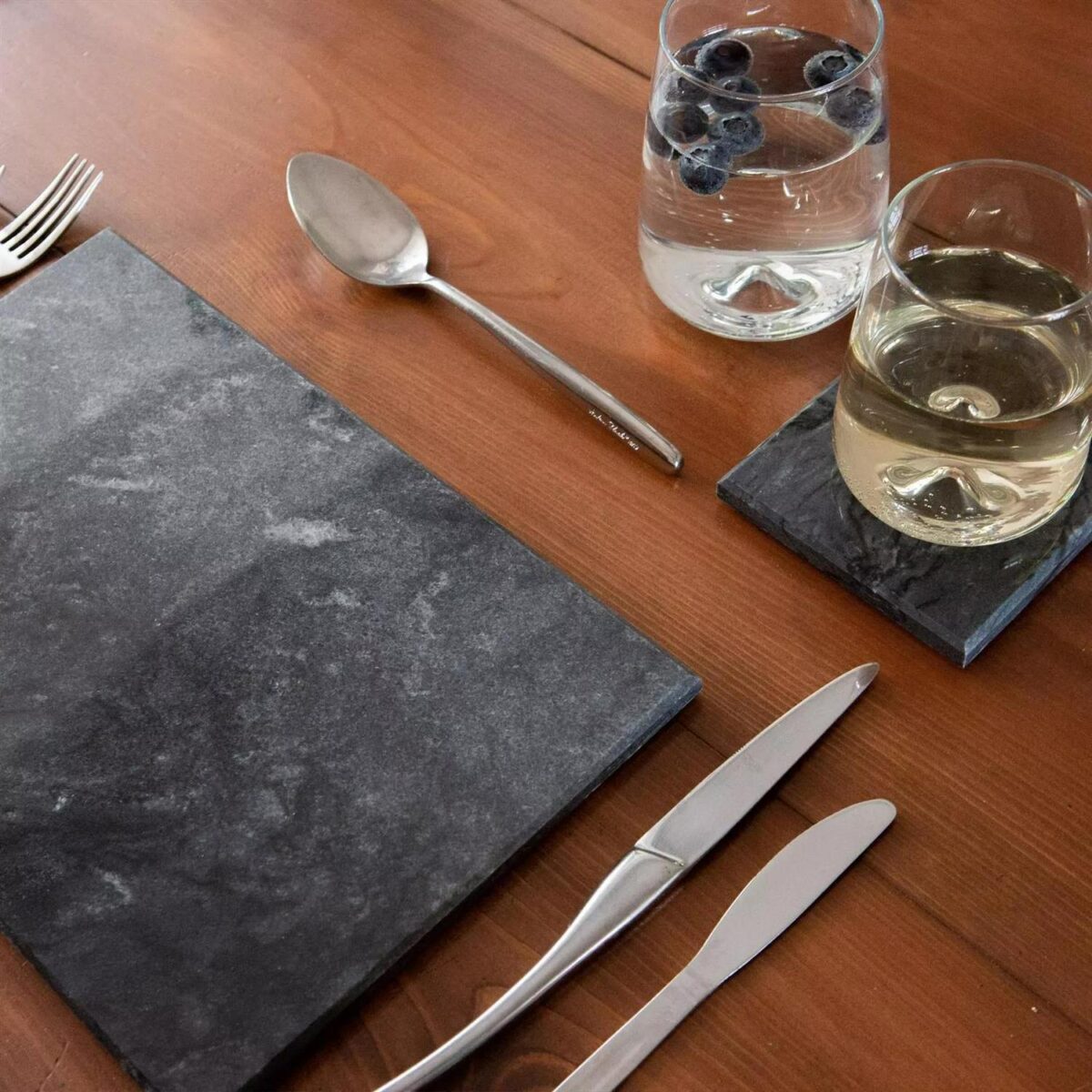 Marble Rectangle Chopping Board Kitchen Dining Serving Platter 30cm x 20cm Black - Image 6