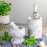 Marble Wine Bottle Cooler Solid Stone Barware Champagne Chiller 13cm Grey - Image 6