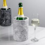 Marble Wine Bottle Cooler Solid Stone Barware Champagne Chiller 13cm Grey - Image 4