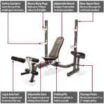 Marcy MWB-70205 Folding Olympic Barbell Bench with Rear Squat Rack - Image 7