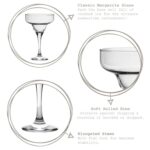 Margarita Glasses Classic Style Party Drinking Barware 300ml Clear - Image 2