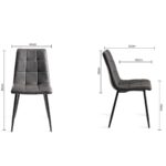 Marlow Grey Faux Leather Tapered Back Dining Chair, 2 Pack - Image 2