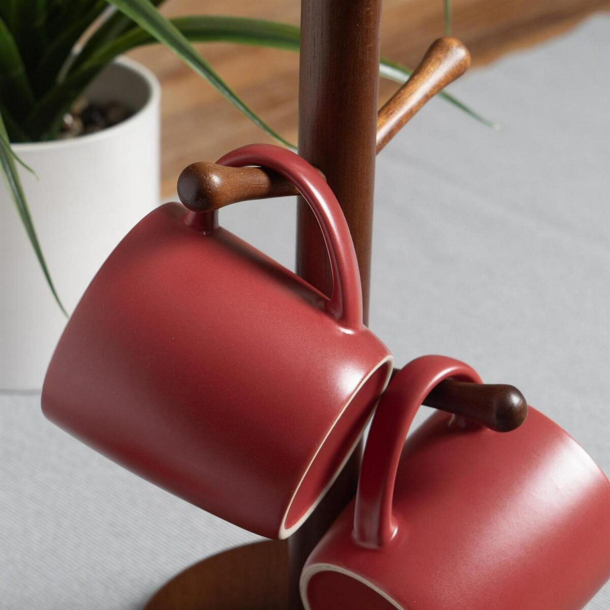 Matt Coloured Coffee Mug Modern Porcelain Cappuccino Tea Cup 350ml Red - Image 5