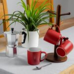 Matt Coloured Coffee Mug Modern Porcelain Cappuccino Tea Cup 350ml Red - Image 6