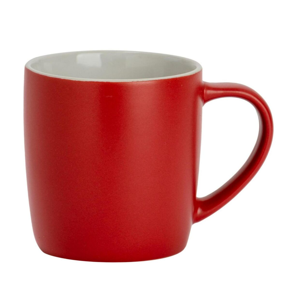 Matt Coloured Coffee Mug Modern Porcelain Cappuccino Tea Cup 350ml Red - Image 1