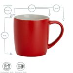 Matt Coloured Coffee Mug Modern Porcelain Cappuccino Tea Cup 350ml Red - Image 3
