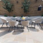 Maze Ambition 7 Piece Oval Dining Patio Set in 2 Colours + Cover - Image 6
