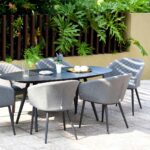 Maze Ambition 7 Piece Oval Dining Patio Set in 2 Colours + Cover - Image 3