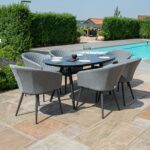 Maze Ambition 7 Piece Oval Dining Patio Set in 2 Colours + Cover - Image 8