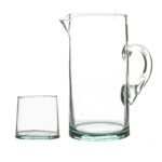 Merzouga Recycled Glass Tumblers with Jug Water Juice Glasses Pitcher Clear