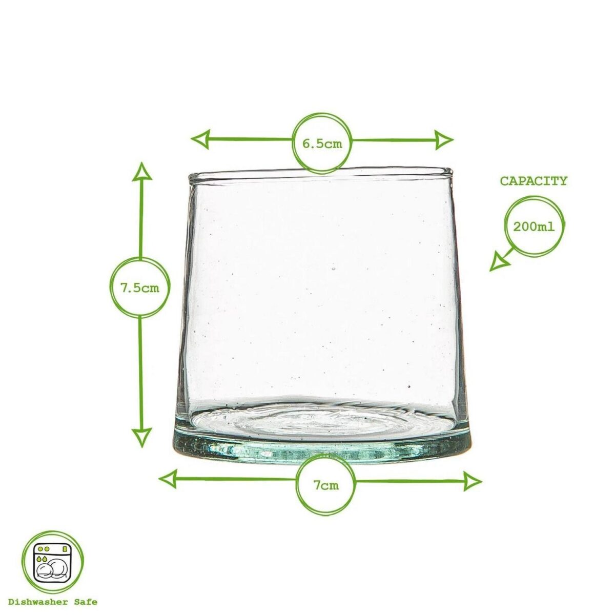 Merzouga Recycled Glass Tumblers with Jug Water Juice Glasses Pitcher Clear - Image 4